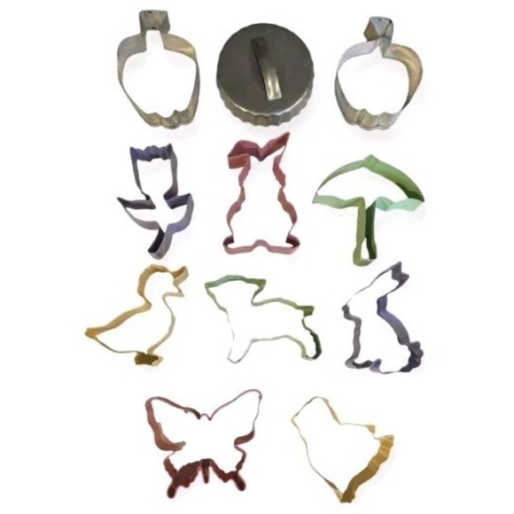 Other - Easter Metal Cookie Cutters Bunny Butterfly Spring Chick Lamb Pastel Set Of 11